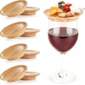 Reusable 10 cm Bamboo Wine Glass Charcuterie Toppers, 4-pack