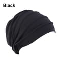 Elastisk Turbanmössa för Kvinnor Mjuk Bomullsmössa Muslimska Hijabs Huvudduk Chemo Hatt black