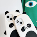 Miniatyrbillede 4 af 5: Apple iPhone 13 Super Tyk Blød Silikon Panda Etui Tegneserie Baby Dyr Sort og Hvid Farvevej Sød Sjov Sød Kawaii
