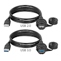 Miniatyrbillede 3 af 5: Usb 2.0 3.0 Stikhane Til Hunkon Forlængerkabel Vandtæt Panelmontering Forbindelse