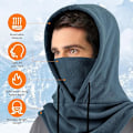 Miniatyrbillede 4 af 5: Balaclava Balaclava Hue Skimaske Multifunktion Fleece til Koldt Vejr Udendørs Skiløb Motorcykel Bjerg Camping Vandring Vinter, Grå