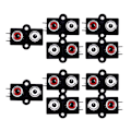 Miniatyrbillede 1 af 5: 10 stk. Pcb-monteret 2-positions stereo audio/video-stik RCA-hunstik