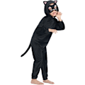 Miniatyrbillede 4 af 7: Sort Kattekostume til Børn, 3-delt Jumpsuit med Hætte, Fastelavnskostume, Drenge, Piger, Rollespil til Halloween, Karneval, Fest 3-10 År 7-8 Jahre