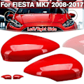 Miniatyrbild 2 av 5: Vänster dörr backspegelkåpa backspegelkåpa skal för Ford Fiesta MK7 2008-2017 Röd
