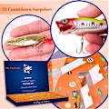 Miniatyrbilde 3 av 5: Kreativt Fiskeentusiastsett Fiskeutstyr Flere Fiskekroker Adventskalender Blindboks Juleleketøy