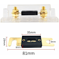 Miniatyrbillede 3 af 5: 100A ANL Sikringsholder 100A ANL Sikring Guld Blad Bil Automotive Audio Strøm Sikkerhedsbeskyttelse Belagt til 0 2 4 Gauge