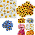 Miniatyrbillede 2 af 5: IC 100 stk. kunstige Gerbera Daisy Silkeblomster Hoveder Til DIY Bryllup Pink