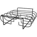 Nonstick Rib Rack Rostfritt Stål Bärbar Grillställ för BBQ Camping Picknick Utomhusmatlagning Svart 35.7 x 25.7 x 7.7 cm