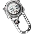 Karbinhake Klocka Digital Clip-on Quartz Klocka Multifunktionell Karbinhake FOB Klocka Lysande Urtavla Kompass Karbinhake Klocka med Kompassröd