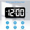 Miniatyrbild 3 av 5: Digital väggklocka med stor display, 11 tum stor digital klocka med automatisk dämpning, 12/24H, tyst väggklocka för vardagsrumsinredning