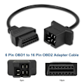 Pikkukuva 1 / 3: 6-pinninen OBD-OBD2-moottorin vikakoodinlukijan sovitinkaapeli Chrysler Jeep Dodge -autoille