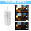 Pikkukuva 5 / 5: 1W – 150W Himmennettävä Himmenninkytkin LED Hehkulamppu Himmennettävä On/Off AC220-240V/Välisarja Paitsi 1W Hiljainen (Metallilenkki Pyörivällä Säätimellä)