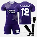 Pikkukuva 5 / 9: Real Madrid Y3 violetti yhteistyömallisto 5 Bellingham 7C Row Vinicius No. 10 jalkapalloasu Purple 7C Ronaldo socks S