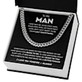 Miniatyrbild 1 av 2: Present Halsband för Man, Pojkvän Kedja med Kort Silver silver