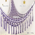 Miniatyrbillede 1 af 5: Boho Opbevaringsnet til Udstoppede Dyr (Ekstra Stor) og Udstoppede Dyrs Net eller Hængekøje til Små Udstoppede Dyr eller Plyslegetøj Purple 100*100*120