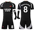 Miniatyrbillede 1 af 2: 2024-2025 Arsenal udebanetrøje til børn og voksne, sort fodboldtrøje med sokker nr. 8 ØDEGAARD No.8 ØDEGAARD 22