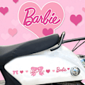 Pikkukuva 3 / 5: IC Sähkömoottoripyörä DIY Barbie-tarrat Sarjakuva kannettava tietokone L