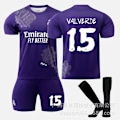 Miniatyrbild 1 av 9: Real Madrid Y3 lila gemensam utgåva 5 Bellingham 7C Row Vinicius No. 10 fotbollsuniform Purple size 15 socks 28#