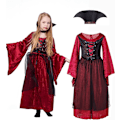 Miniatyrbillede 1 af 7: Pige Vampyr Dronning Kostume - Ingen returret krage S
