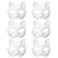 Miniatyrbillede 1 af 6: 6/10/12 stk. Maske Kattemaske Blanke Masker Hvidt Dyr 6