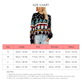 Miniatyrbillede 1 af 2: Dame Jultrøje Crewneck Drop Shoulder Trykt Farveblokering Varm Pullovertrøje til Vinter Efterår Purplish Blue M