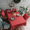 Miniatyrbillede 2 af 5: IC Snefnug Mønster Juleduge Bomuld Linned Jul og print til festbanket Køkken Spisestue (rød, 55x102 tommer)
