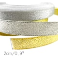 Miniatyrbild 3 av 5: IC 2 rullar presentband guld och silver, 22 m satinband för att göra rosetter, dekorativt band för bröllop