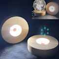 Miniatyrbilde 4 av 7: Trestativ i tre med LED-lys for visning av krystallglass, harpikskunst eller ornamenter White Light