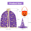Miniatyrbillede 2 af 7: Troldmandskappe med Hat, Halloween Kostume til Børn, Hexe Kappe, Stjerne Kappe, Tryllehat, Rollespil til Drenge og Piger lila