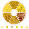 Miniatyrbild 1 av 7: Blandade färgade glaspärlor - Mini Rocailles pärlset för DIY-hantverk YELLOW