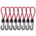 Miniatyrbilde 1 av 5: Strikkstrikker med kroker for utendørs bruk - 8 stk. Telt Elastisk Tau Spenne Krok Spiral Kroker for Camping, Telt