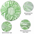 Miniatyrbild 2 av 5: IC Cap, 4-pack duschmössor för kvinnor, dubbla vattentäta lager Badduschmössa Hårskydd