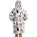 Miniatyrbillede 2 af 6: Damejakke, Frakke, Sweatshirt, Hoodie, Casual, Bomber, Tyk Fleece, Lynlås, Cardigan, Bærbar Filt Bandage Pingv Pingvin One size