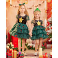 Miniatyrbilde 1 av 7: Julekostyme for gutter og jenter med hatt, julepyjamas for barn, julekjole for barn 3-8 år Grönt träd 3-4 Jahre