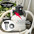 Miniatyrbilde 3 av 4: 2-pakning slangekobling for Intex A erstatningsslange med klemme for pumper med gjengetilkobling, grå
