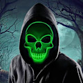 Pikkukuva 1 / 7: Halloween LED-naamio, LED-luurankonaamio, LED-puhdistusnaamiot, kauhunaamio, halloween-naamio, karnevaaliin, halloweeniin, cosplayhin ja juhliin Green