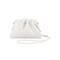 PU-vävd väska Satchel Cloud Mini Läderkoppling white