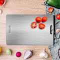 Miniatyrbild 5 av 5: Skärbräda i titan - Skärbräda i rostfritt stål för kök 304 Hackbräda Livsmedelskvalitet För kött Frukt Grönsaker Diskmaskinssäker C Kan vara Hun