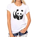 Pikkukuva 1 / 2: Musta ja vaalea Wwf Panda -logotyyppinen Majestic T-paita naisille S