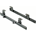 Miniatyrbillede 4 af 5: Kuglelejeskinner til platform/hylde under skrivebord eller tastaturskuffe, højdejusterbart tastaturskinnesæt, stål, sort zinkbelagt, 2-pak