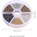 Miniatyrbilde 6 av 7: Blandet farge glassperler - Mini Rocailles perle sett for DIY-håndverk golden