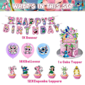 Miniatyrbilde 3 av 5: Lilo & Stitch Tema Bursdagsfest Tilbehør Ballonger Banner Kakepynt Dekor