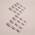 Miniatyrbillede 3 af 3: Korte Gradient Tryk på Negle Firkantede Falske Negle Galaxy Negle Tips Fuld Dækning Nøgne Falske Negle til Kvinder og Piger 24Pcs