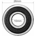Miniatyrbilde 4 av 4: 8 stk. dype sporkulelager 6000RS, to forseglet 10x26x8mm karbonstål