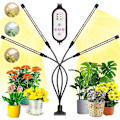 Miniatyrbillede 1 af 5: Plante Lampe, 2020 Ny 80 LEDs 4 Hoveder Vækstlys, AUTO Timer - ON/OFF Led Vækstlys til Frøplanter, Sukkulenter, Orkide (660nm/3000K/5000K)