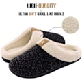 Miniatyrbillede 2 af 5: IC Herre Hjemmesko Memory Foam Fluffy Varme Skridsikre Hjemmesko Sort