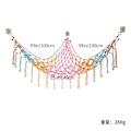 Miniatyrbillede 1 af 5: Boho Opbevaringsnet til Udstoppede Dyr (Ekstra Stor) og Udstoppede Dyrs Net eller Hængekøje til Små Udstoppede Dyr eller Plyslegetøj Colored simple 100*100*140