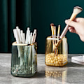 Miniatyrbillede 2 af 5: IC Makeup Organizers Desktop kosmetisk børste opbevaringsboks Case L Guld