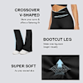 Miniatyrbillede 3 af 4: IC Svarta Flare Yoga Bukser til Kvinder, Crossover Buttery Bløde Bootcut Leggings