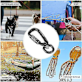 Miniatyrbilde 5 av 5: 2 stk. Swivel Karabinkrok, 360 roterbar Spinner Karabinkrok Liten Autolåsende Karabinkrok 4kn(svart C-FCY